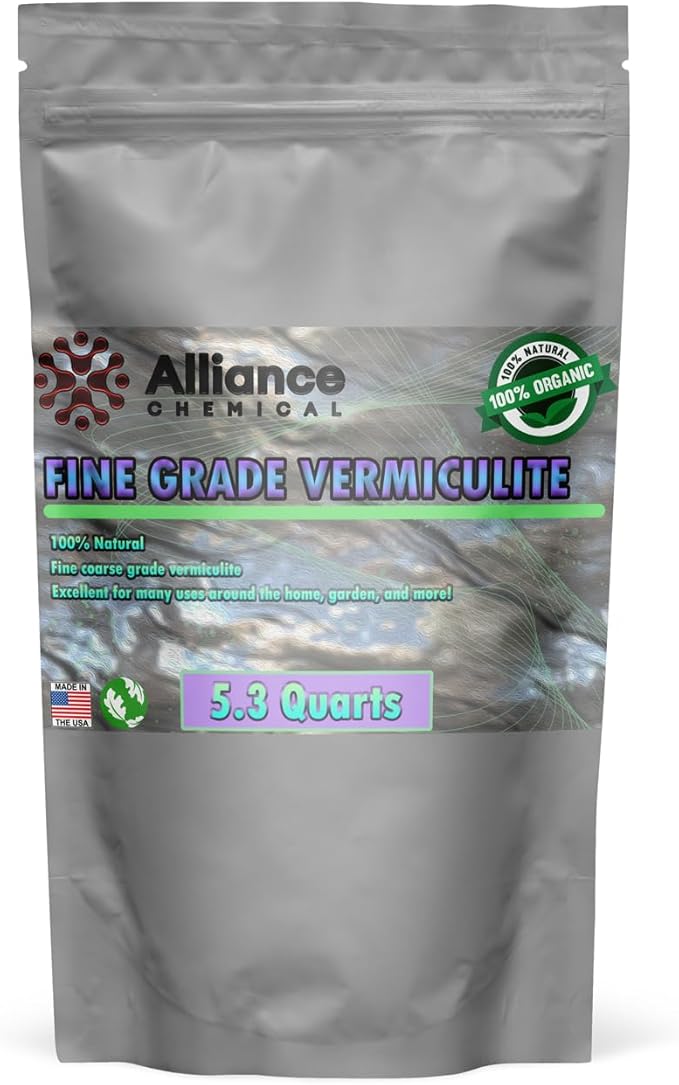 Premium Organic Fine Vermiculite - 5.3 Quarts - Soil Amendment for Lush Gardens, Essential for Mushroom Cultivation, Potting Plants, and Composting
