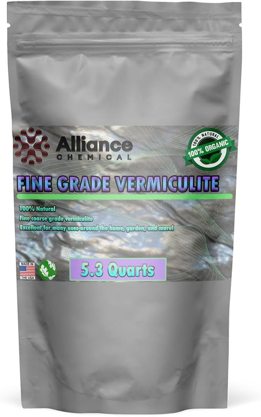 Premium Organic Fine Vermiculite - 5.3 Quarts - Soil Amendment for Lush Gardens, Essential for Mushroom Cultivation, Potting Plants, and Composting