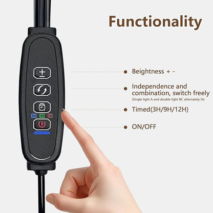 Plant Stands Indoor With Grow Light For Indoor Plants Multiple - 62" Tall Indoor Shelf With Anti-Tipping Device, Black Metal Flower Holder Rack