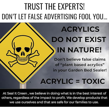 Garden Box Sealer | FDA Food Contact Safe Plant-Based Wood Sealant for Raised Bed, Planter & Pet House. Protects All Wood Types from Water & Weather Damage | (5 Gallon)