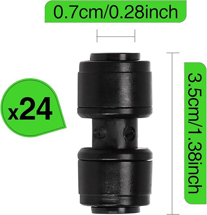 MIXC 20 Pack 1/4" Drip Irrigation Coupling Connectors, Quick Connect Drip Line Connectors for 1/4 Inch Irrigation Tubing, Leak Free Irrigation Tubing Connectors for Garden Sprinkler System.