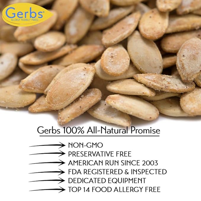 Gerbs Toasted Onion & Garlic Whole Pumpkin Seeds 4 lbs. | Small Batch Roasted, In-Shell, Resealable Bag | Bold & Savory Crunch | Top 14 Allergen-Free