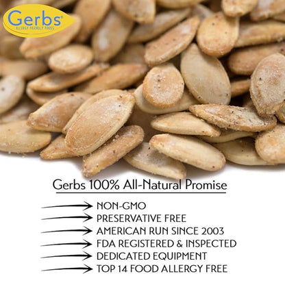 Gerbs Toasted Onion & Garlic Whole Pumpkin Seeds 4 lbs. | Small Batch Roasted, In-Shell, Resealable Bag | Bold & Savory Crunch | Top 14 Allergen-Free