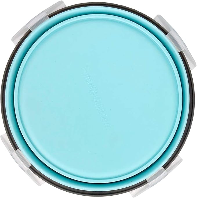 CARTINTS 1200ml Large Collapsible Meal Prep Containers, Reusable Silicone Food Storage Containers, Stackable Fridge Storage Containers, With Leakproof Lids, Microwave and Freezer Safe, Blue