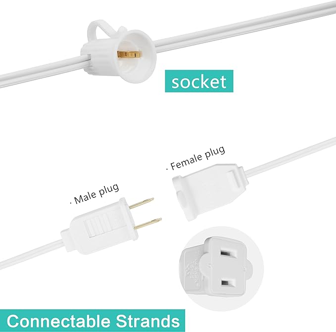 JONATHAN Y JYL8700B 25' Outdoor LED Globe String Lights with 25 G40 Bulbs, UL Listed Waterproof Patio Lights, Connectable Hanging Lights for Backyard, Porch, Cafe, Wedding, Party Decor, White