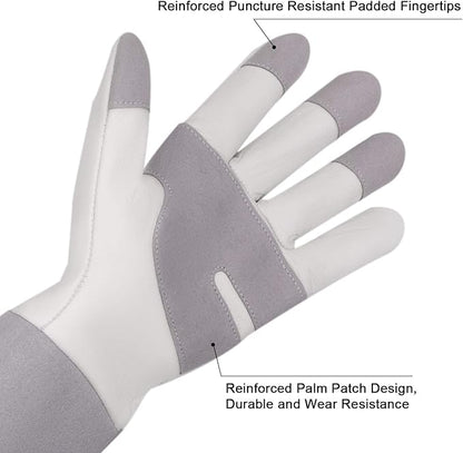 HLDD HANDLANDY Long Gardening Gloves, Leather Thorn Proof Rose Pruning Glove for Men & Women, Great Gift for Gardener