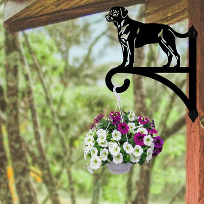 peacoblue Iron Plant Hangers Hooks for Outdoor Indoor Hanging Plants Flower Fern Pots Lantern Bird Feeder Wind Chimes, 12"x16" Weather Resistant Metal Wall Holder for Porch Garden Farmhouse(Labrador)