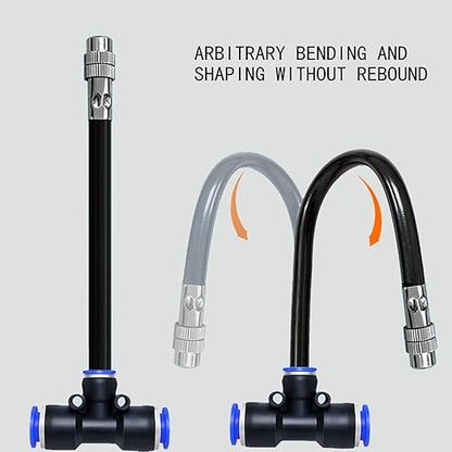 8mm Tee Sprinklers for Yard 10-Pack with Adjustable Micro Mist and Irrigation Cooling for Garden Irrigation, Machine Tool Cooling and More (8")