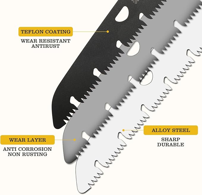 Folding Camping Saw Pruning Hand Saw, Portable Survival Saw Backpacking Tree Limb Cutter Garden Pruner tool for Camping, Dry Wood and Trees