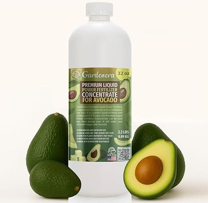 Liquid Power Avocado Fertilizer - Premium Liquid Plant Food for Avocado - Fast-Acting Concentrate for Growth, Strong Roots & High-Yield Harvest - 32 oz - Indoor & Outdoor Use