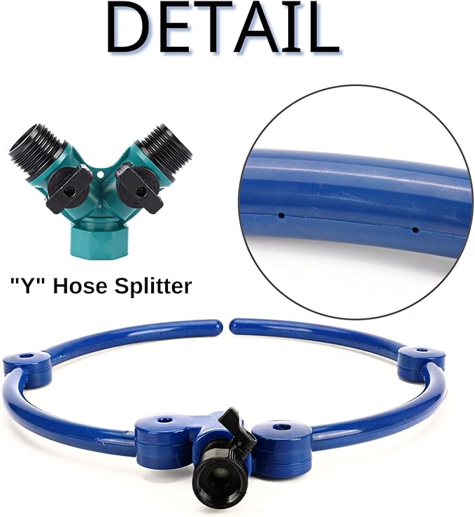 360° Tree Water System Tree Watering Ring Flower Sprinkler Garden Watering Circle Irrigation System for New Tree Outdoor Plants Raised Garden Beds Shrubs Plants, Flower Beds 2Pcs