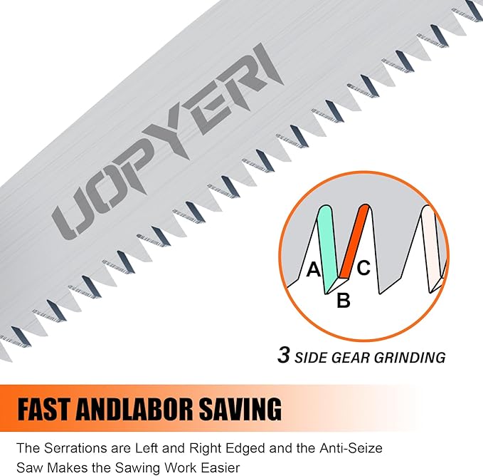 Folding Hand Saw, 8 Inch Heavy Duty High Carbon Steel Blade for Smooth Cutting, Camping, Gardening, Tree Pruning, Wood Cutting, Compact Design with Non-Slip Ergonomic Handle for Outdoor Use