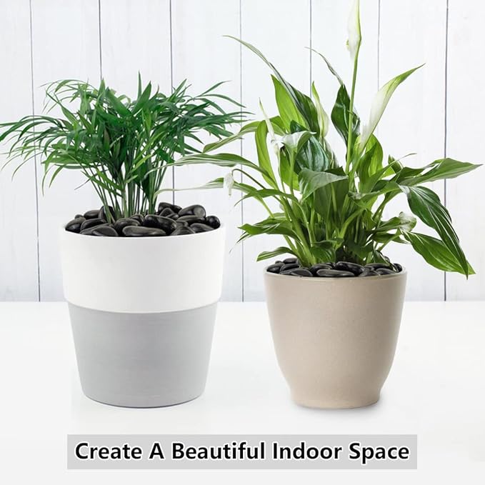 River Rocks for Landscaping, Natural Polished Pebbles for Indoor Plants, Small Decorative Black Stones for Vase Fish Tank Aquariums Landscaping Garden, 20lbs