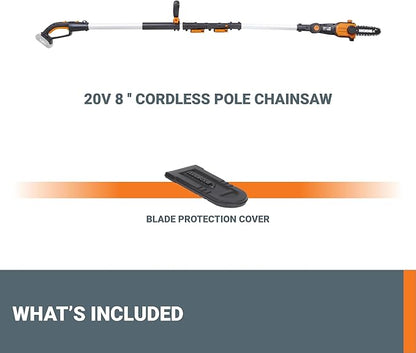 Worx Nitro 20V 8 '' cordless pole chainsaw tool only WG349.9
