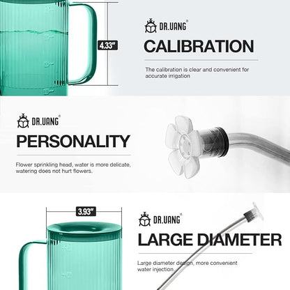 Small Watering Can Indoor Plants with Long Spout (1L, Emerald)