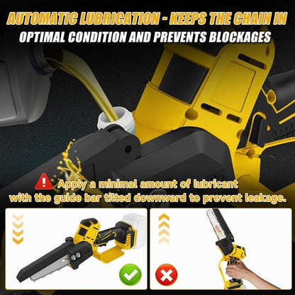 2-in-1 Cordless 6 Inch Pole Saw, Brushless Pole Chainsaws Compatible with Dewalt 20V MAX Battery (No Battery), with 8.5 FT MAX Extension Pole for Tree Branches Pruning, Wood Cutting