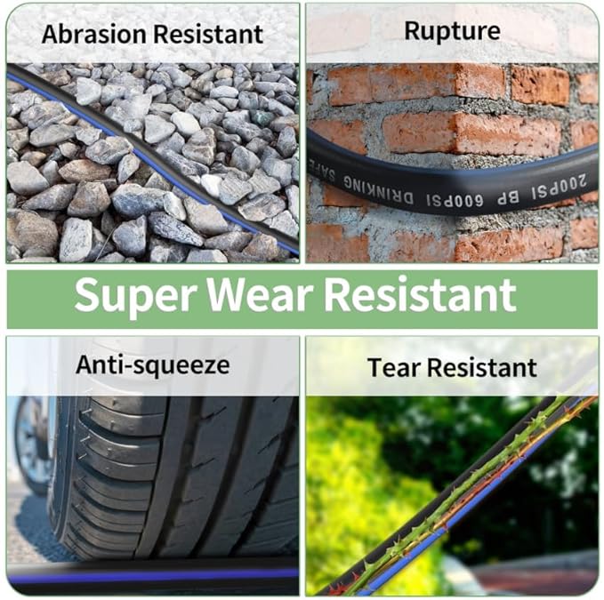 75 FT Garden Hose, Flexible No Kink Heavy Duty Garden Water Hose Flex Copper Bullet Collapsible Washer Rubber Hose 5/8" Soft Lightweight Outdoor Waterhose Manguera Para Jardin