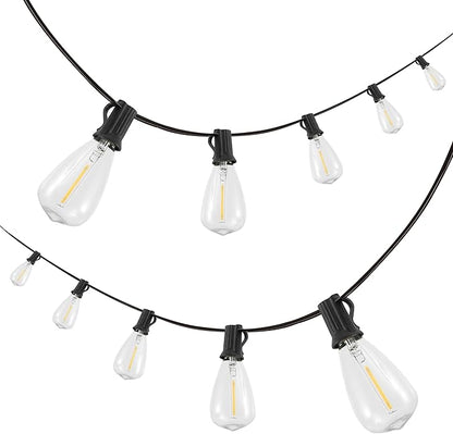 JONATHAN Y JYL8704C 10-Light Indoor/Outdoor 10 ft. Rustic Industrial LED C7 Bulb String Lights Farmhouse, Contemporary, Transitional, Modern, Patio, Porch, Backyard, Black