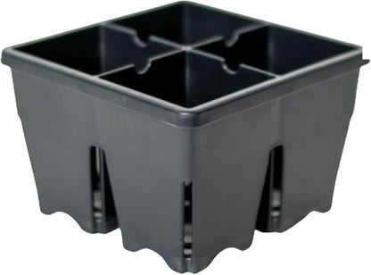 Epic Gardening Reusable Seed Starter Tray - 4 Cell 3"/32 Seedling Starter Trays - Easy Watering, Indoor Greenhouse, Plant Starter, Gardener-Friendly for Seedlings | UV-Treated & BPA-Free - Black