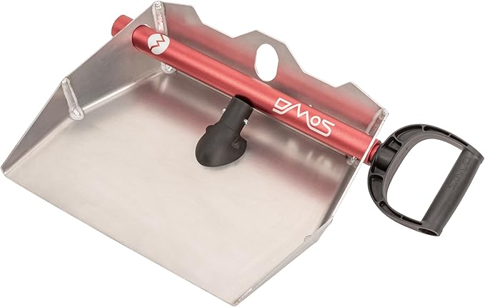 DMOS Alpha Shovel - Lightweight, Heavy-Duty Aluminum Snow Shovel with Extendable & Collapsible Handle for Sidewalks & Driveways - Red