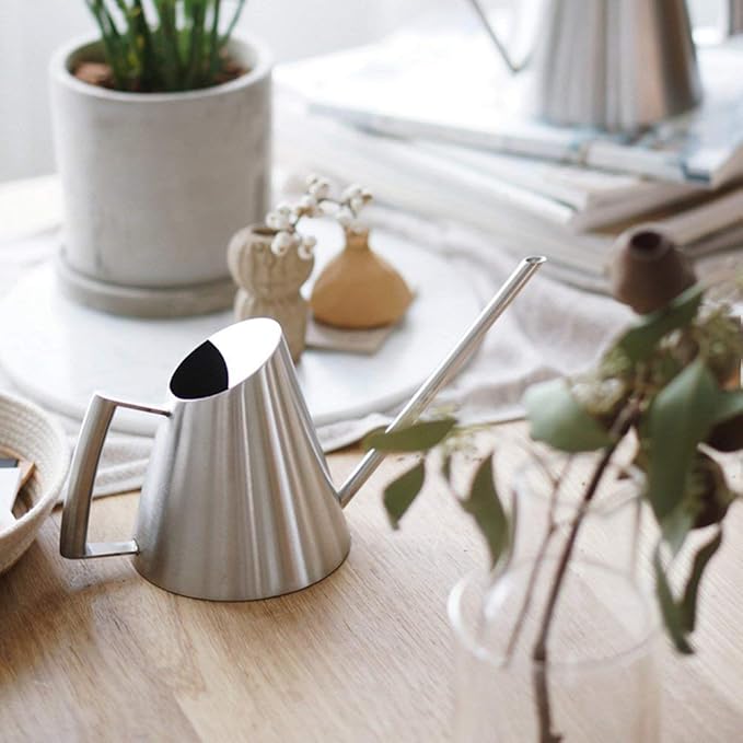 Watering Can, Stainless Steel Watering Can Pot Indoor House Pl Long Spout Watering Can Modern Watering Pot 51oz/1.5L