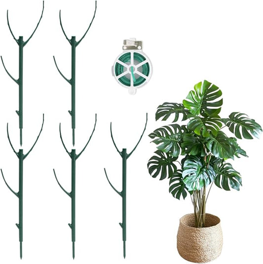 5 Pack Stackable Monstera Plant Support Stakes, 38inch Climbing Garden Plant Support Sticks Structures for Indoor Outdoor Plants Alternative to Moss Pole