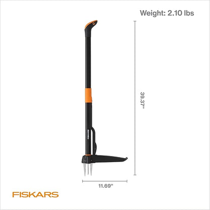 Fiskars 4-Claw Stand Up Weed Puller Tool, Gardening Hand Weeding Tool with 39" Long Ergonomic Handle with Easy-Eject Mechanism