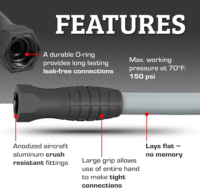 Flexzilla Colors SwivelGrip Garden Hose 5/8 in. x 25 ft., Lightweight All-Weather Water Hose, Durable and Flexible, Leak-Free Connections, Slate Grey