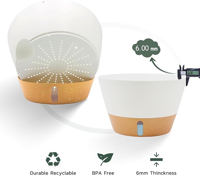 ZMTECH 12 Inch Hanging Planters for Indoor Plants, 1 Pack Self Watering Hanging Planter with Visual Reservoir, Hanging Pots for Plants Outdoor with Drainage Hole and Plant Hanger(1 Pack, White)