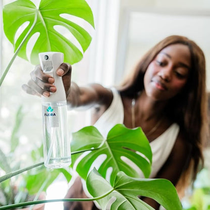 Flora Premium Plant Mister Spray Bottle Producing Gentle & Fine Mist for Precision Hydration, Dispersed Humidity & Moisture - Comes w App for Smart Plant Care (2 Packs)