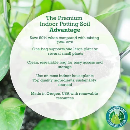 Organic Indoor Plant Soil – Enhanced Drainage & Optimal Nutrient Content for Healthy Roots & Fast Growth | Made in USA | Large 7.5L Bag