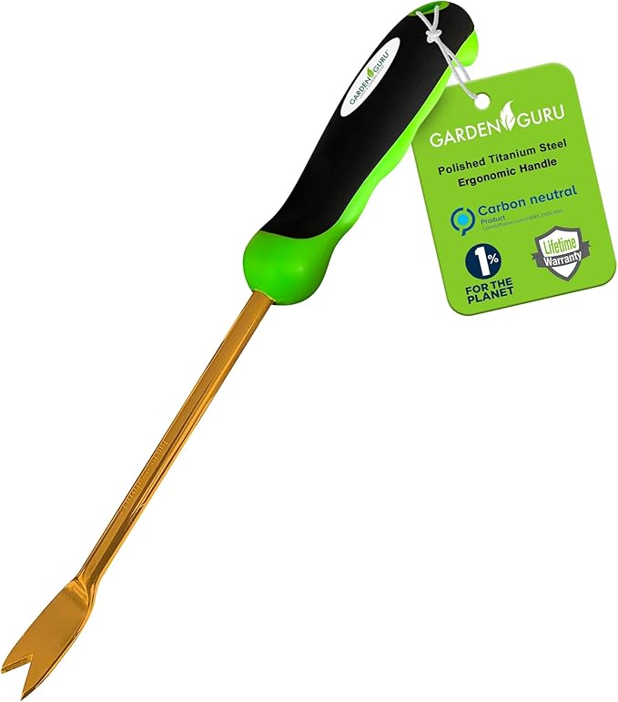 Garden Guru Titanium Dandelion Weeder Tool - Rust Resistant - Ergonomic Handle - Weed Puller for Planting, Weeding, Flower and Vegetable Care in Lawn Garden Yard - 1 Case (48 Pcs)