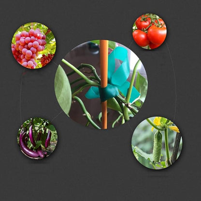 24 Rolls 150 Feet Stretch Tie Tape 0.5 Inch Garden Tie Tape Thick Plant Ribbon Garden Green Vinyl Stake for Indoor Outdoor Patio Plant Use