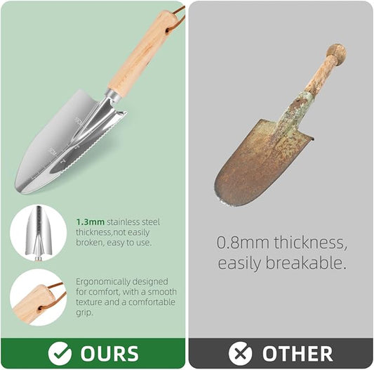 9-Piece Premium Gardening Tool Set for Women - Heavy Duty Stainless Steel Rust-Proof Tools with Fashion Storage Tote | Perfect Gardening Gifts for Mom, Mother's Day, Birthday & Outdoor (Green)