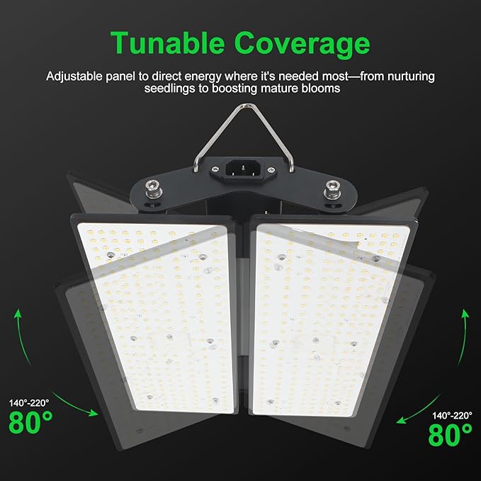 MELONFARM 100W LED Plant Grow Light Meets Plant Growth Requirements Multi-Angle Adjustable, Hanging Design Suitable for Various Growing scenarios