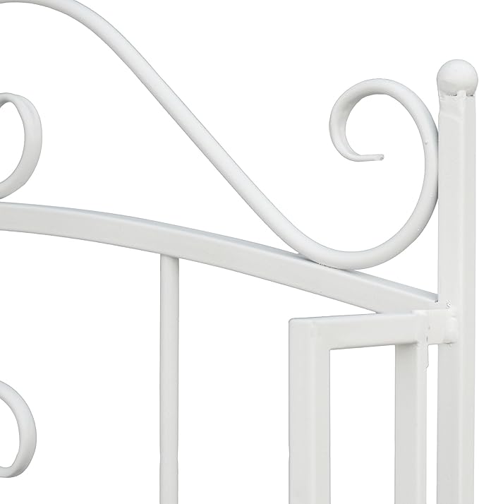 White 3-Layer Floral Plant Stand, French Style Tiered Shelf for Succulents Herbs, Ornate Iron Plant Display for Living Room Garden Decor