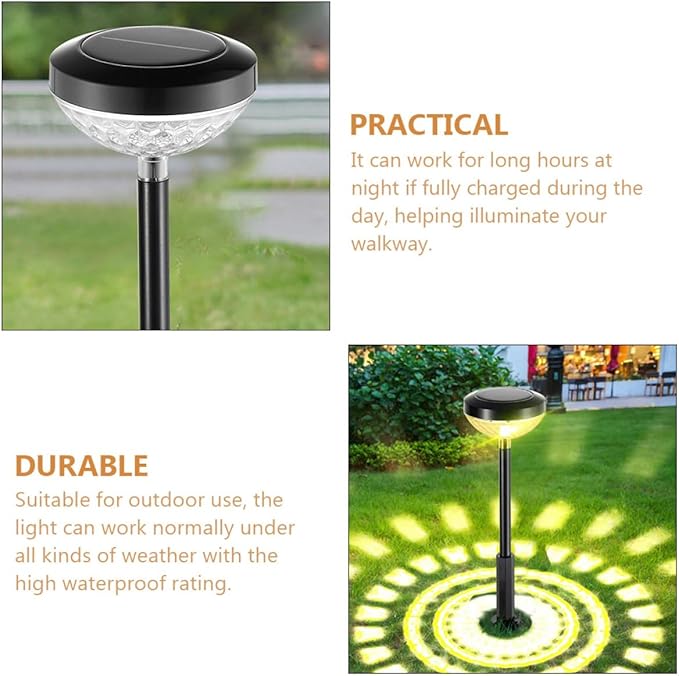 Solar Pathway Lights Outdoor Garden Stake Lamp with LED Solar Powered Light for Yard Patio Landscape Lighting Waterproof Decorative Ground Plug