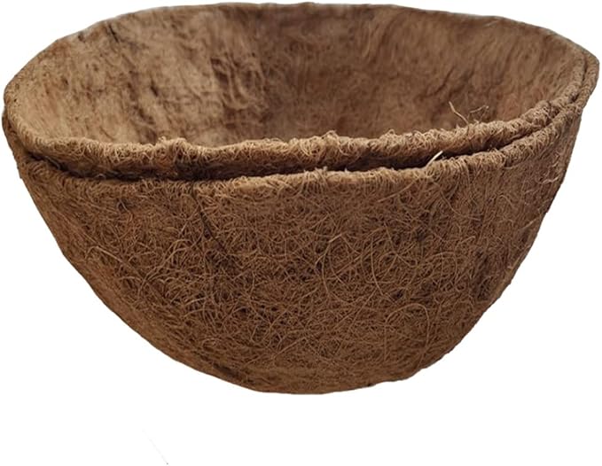 2PCS Hanging Basket Liners Coco Liner 24 Inch Round Coconut Coir Basket for Plants Replacement for Hanging Basket 100% Natural Coconut Fiber Plant Basket Liner for Garden Planter Flower Pot