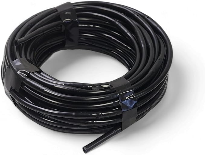 Drip Irrigation Line 1/4" Tubing Roll, 6" Emitter Spacing.52 GPH, Color Black (.170 ID x 240 OD) - Will Work from Gravity Feed (50' Foot Roll)