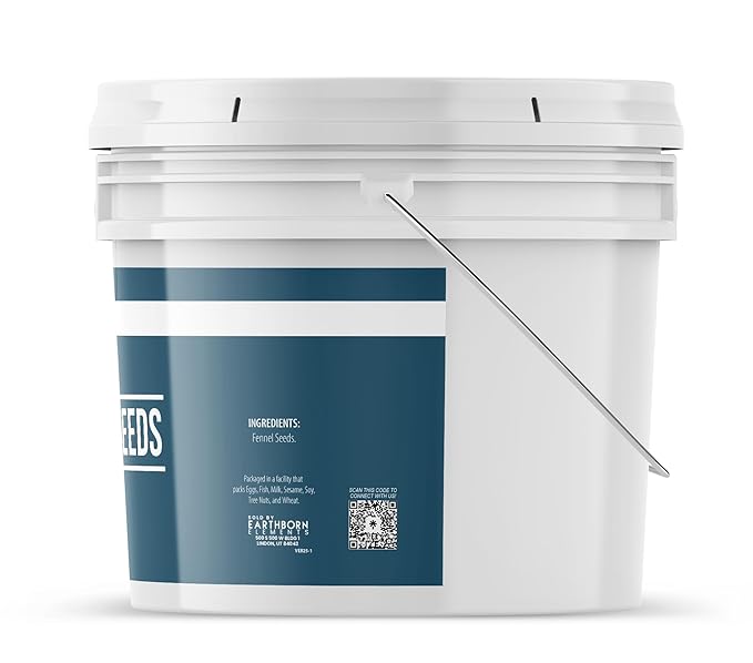 Earthborn Elements Fennel Seeds 1 Gallon Bucket, Whole Seed, Mild Sweet Flavor