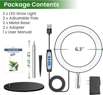 Grow Lights for Indoor Plants Full Spectrum, 80 LEDs Plant Light for Indoor Plants, Height Adjustable 6.3in Desktop Growing Lamp with Auto Timer 6/12/16Hrs, 3 Optional Spectrums,5 Brightness