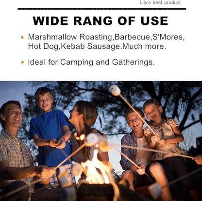 HOPELF 30" Natural Bamboo Skewers Sticks for Marshmallows，S'Mores，BBQ，Kabob，Grilling，Barbecue，Roasting，Camping.More Size Choices 6"/8"/10"/12"/14"/36"(100 PCS)