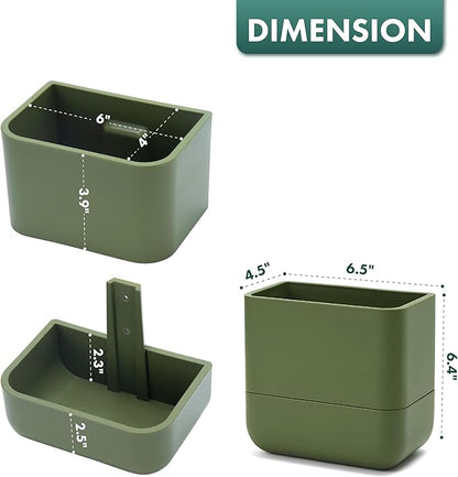 Phoenix Vine 6.5-Inch Wall Mounted Self-Watering Planter Pot for Indoor Houseplants and Herbs | Hanging Planter for Window Sills, Bathroom Walls, Home & Office Décor, Olive, Set of 1, 01-WP-C-1