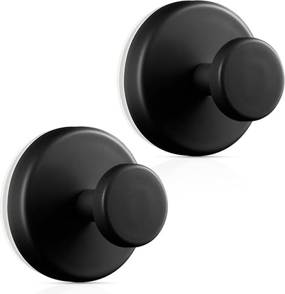 OUTXE Wreath Hanger for Front Door, Heavy Duty Suction Cup Reef Hook for Glass Window/Over Door/Outdoor, Christmas/Thanksgiving/Halloween/July 4th/Easter/Valentine/Fall/Summer/Spring (Black, 2-Pack)