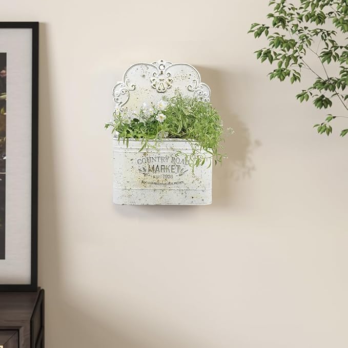 All Chic Metal Wall Planter Wall Mount Planter Wall Haning Planter Outdoor Metal Wall Planter Wall Vases for Flowers Shabby Chic Wall Decor for Rustic Farmhouse