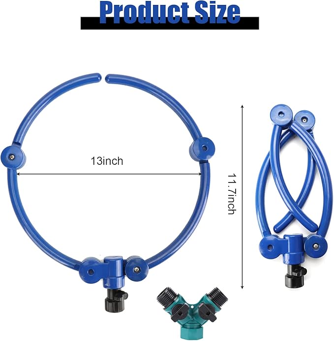 360° Tree Water System Tree Watering Ring Flower Sprinkler Garden Watering Circle Irrigation System for New Tree Outdoor Plants Raised Garden Beds Shrubs Plants, Flower Beds 2Pcs