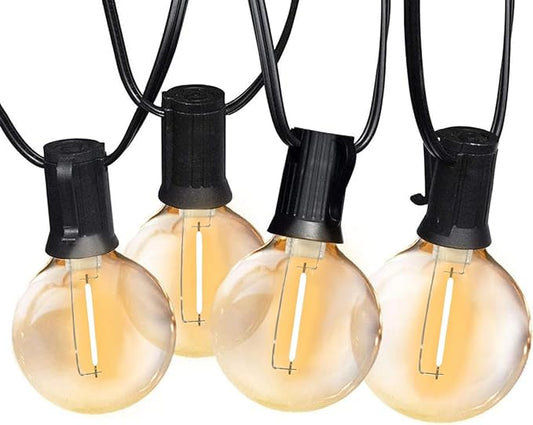 SUNTHIN Outdoor String Lights, 97FT Patio Lights with 49 G40 Shatterproof LED Bulbs(1 Spare), Waterproof Lights String for Outside Backyard, Porch, Bistro, Party, Camping, Garden Gathering