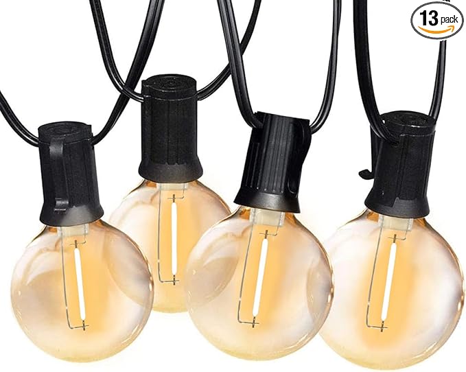 SUNTHIN Globe Outdoor String Lights, 27FT Patio Lights with 14 G40 Shatterproof LED Bulbs(1 Spare), Waterproof Hanging Lights String for Outside Backyard, Porch, Deck, Party, Garden