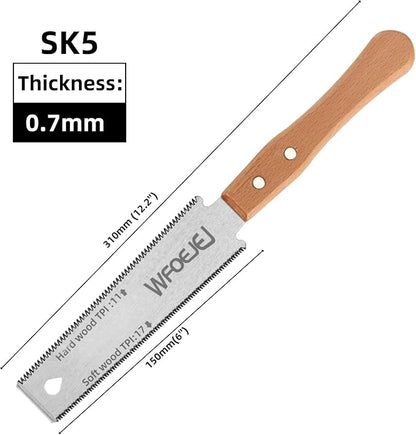 6 Inch Japanese Pull Saw，Hand Saw Woodworking Tools，Wood Handle, Sharp & Lightweight for Woodworking