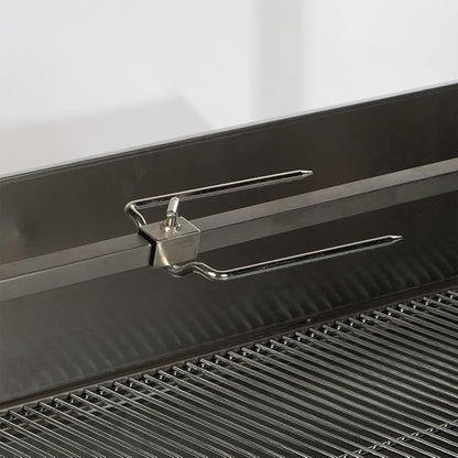 Ash & Ember 13W Stainless Steel BBQ Rotisserie Grill with Windscreen, 4 RPM Rotation Speed, Rated 85 LB for Medium Game, Portable Electric Outdoor Roaster